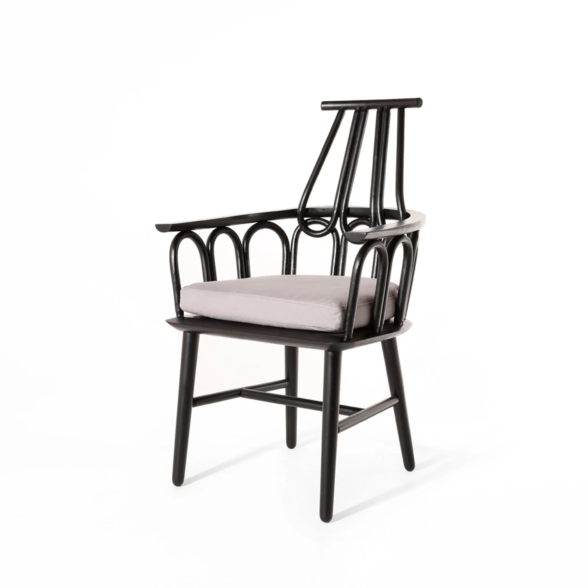 Rattan and Mahogany Amarta Dining Chair