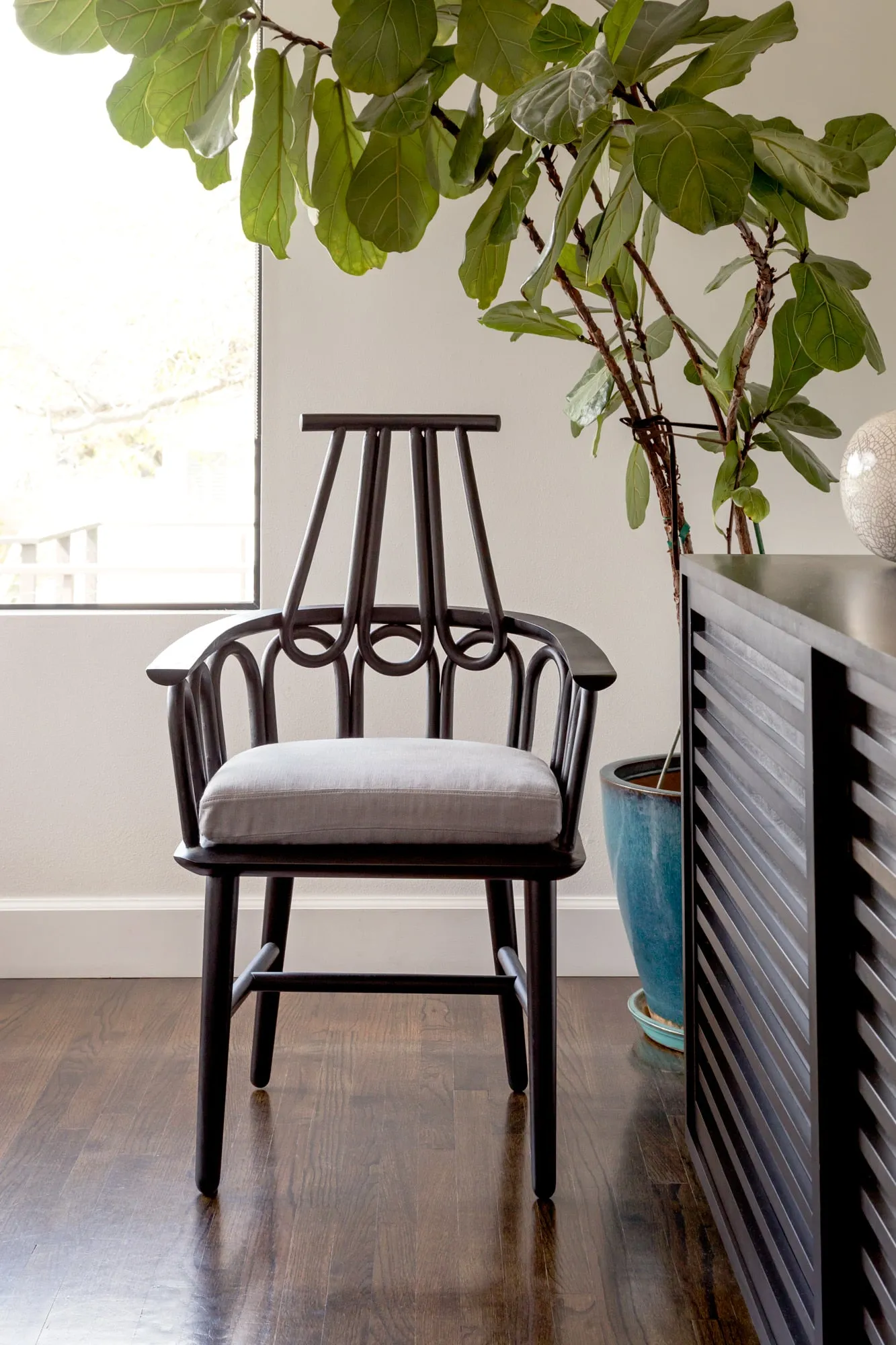 Rattan and Mahogany Amarta Dining Chair