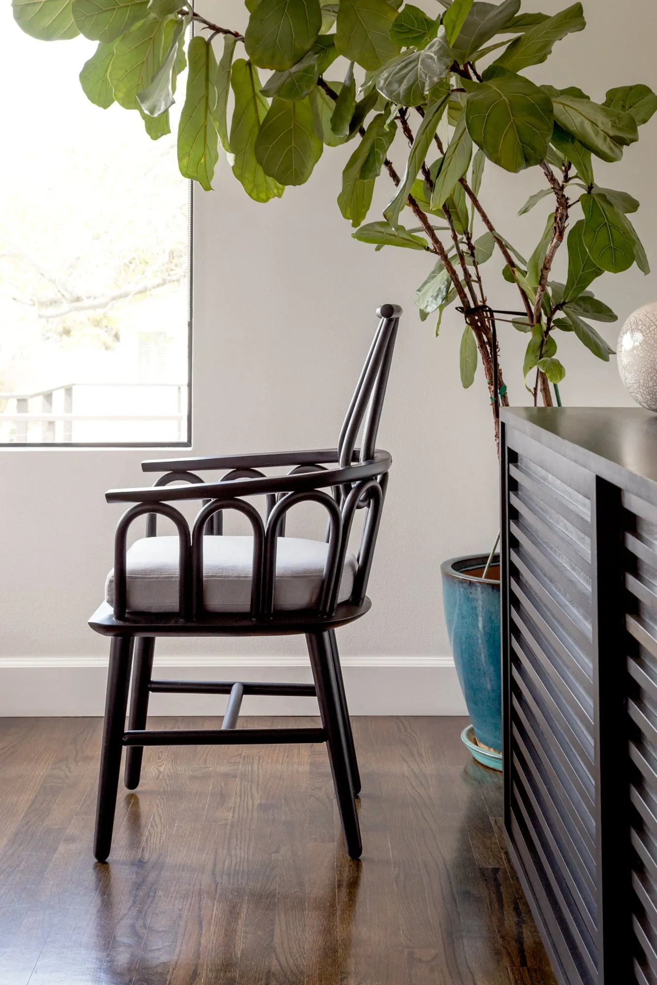 Rattan and Mahogany Amarta Dining Chair