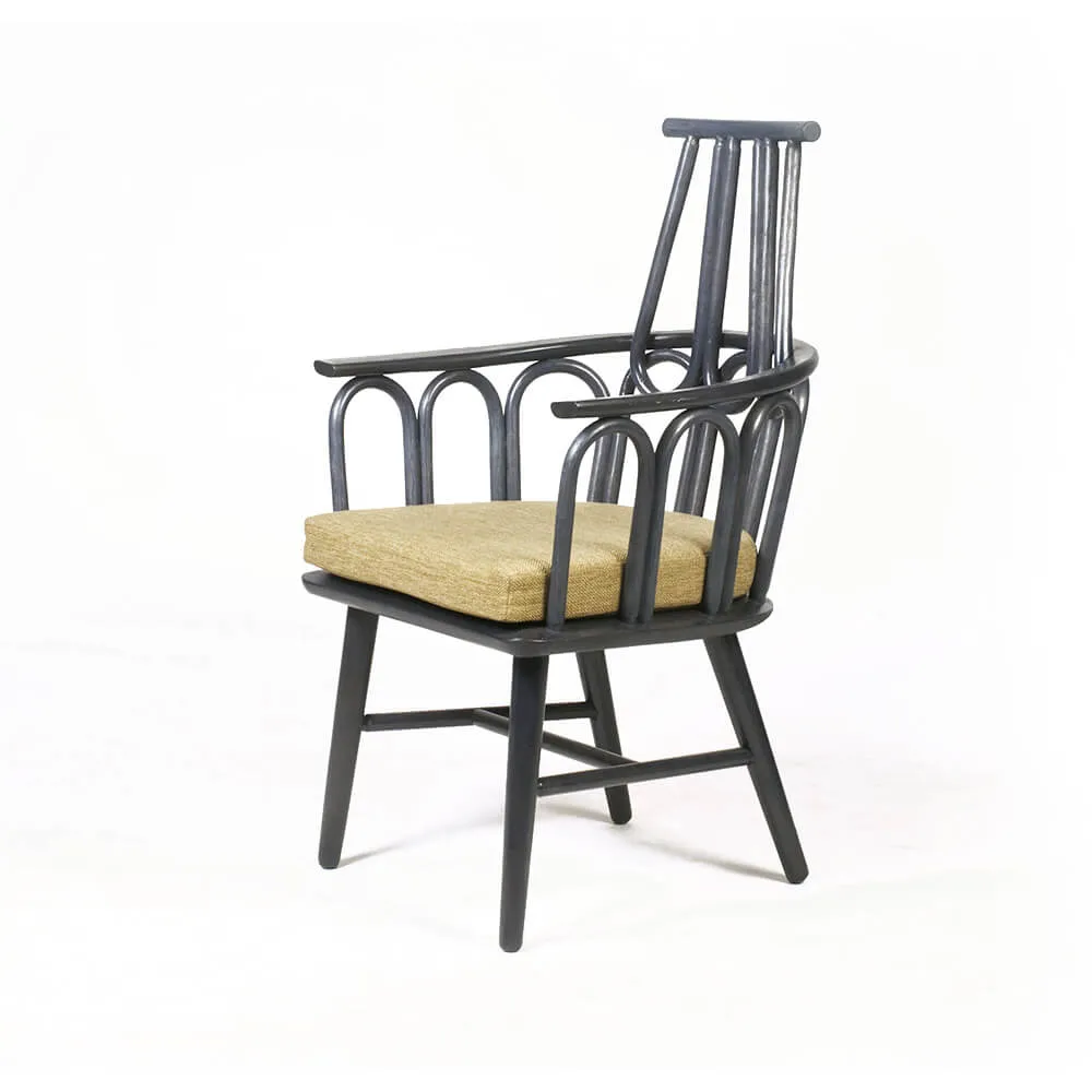 Rattan and Mahogany Amarta Dining Chair