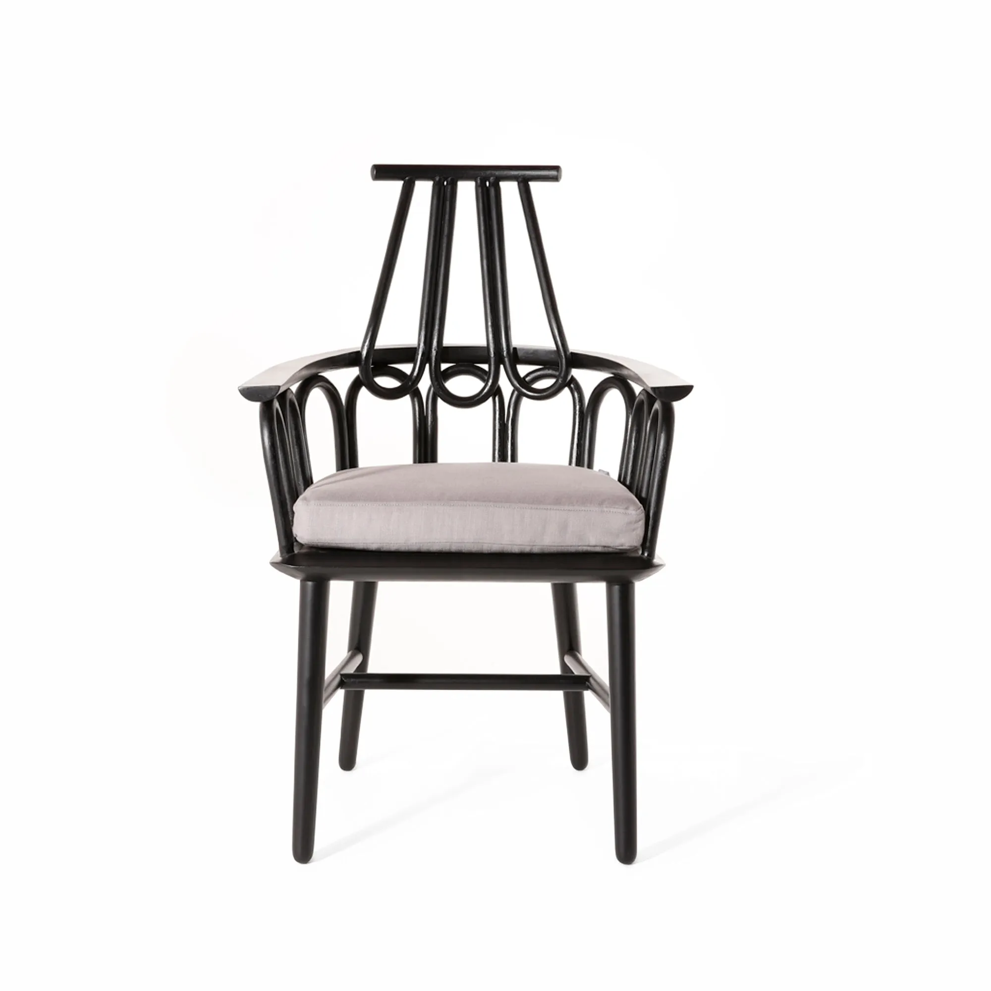 Rattan and Mahogany Amarta Dining Chair