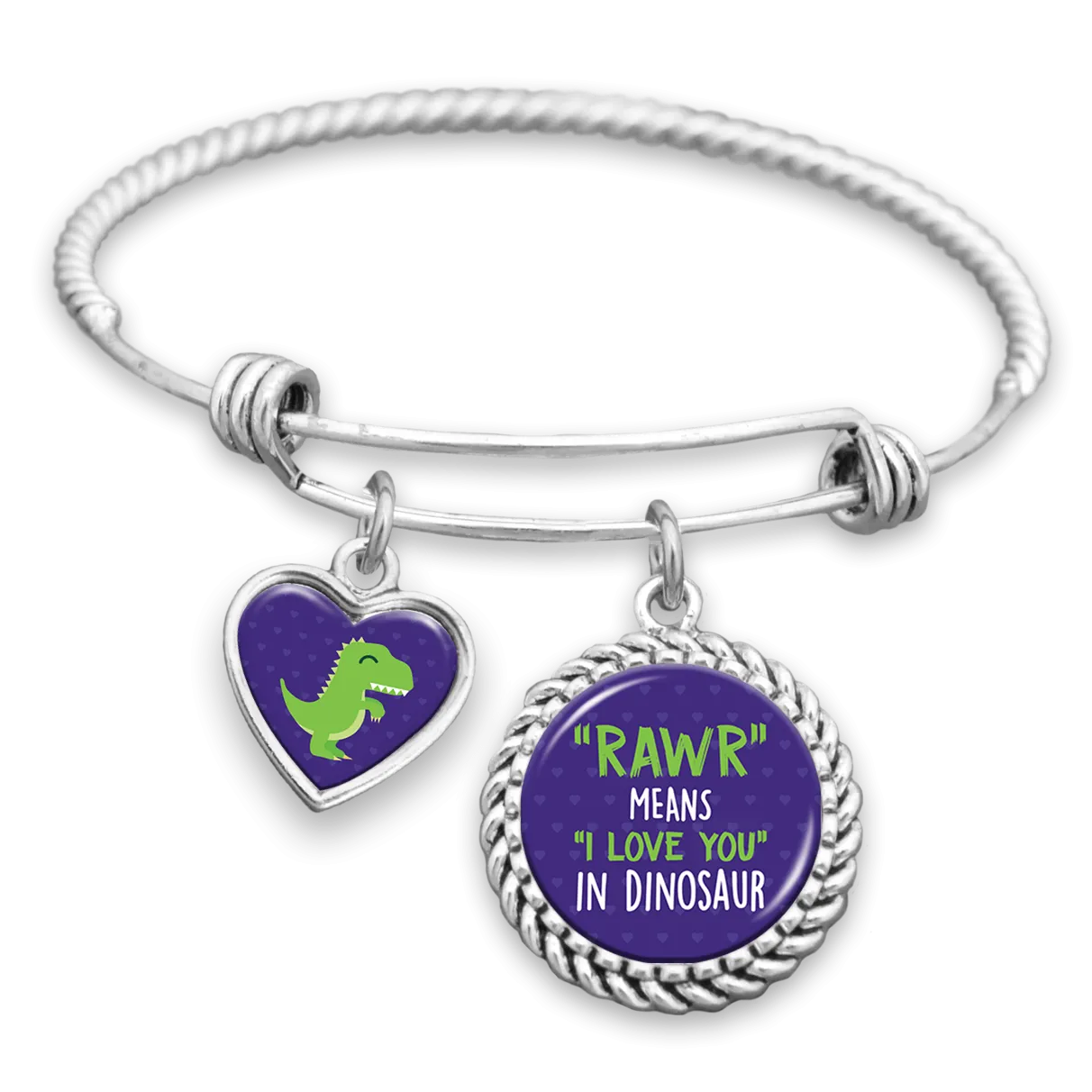 Rawr Means I Love You In Dinosaur Charm Bracelet