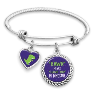 Rawr Means I Love You In Dinosaur Charm Bracelet