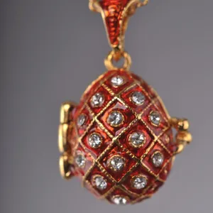 Red Egg Pendant with a Surprise Apple Inside