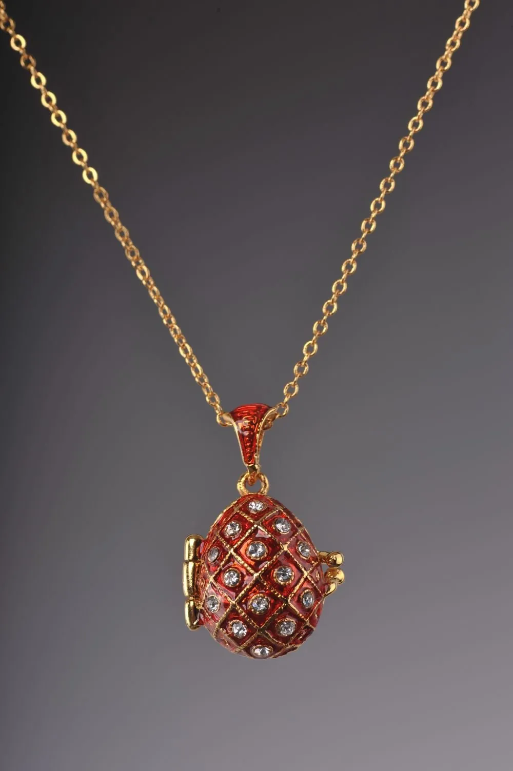 Red Egg Pendant with a Surprise Apple Inside