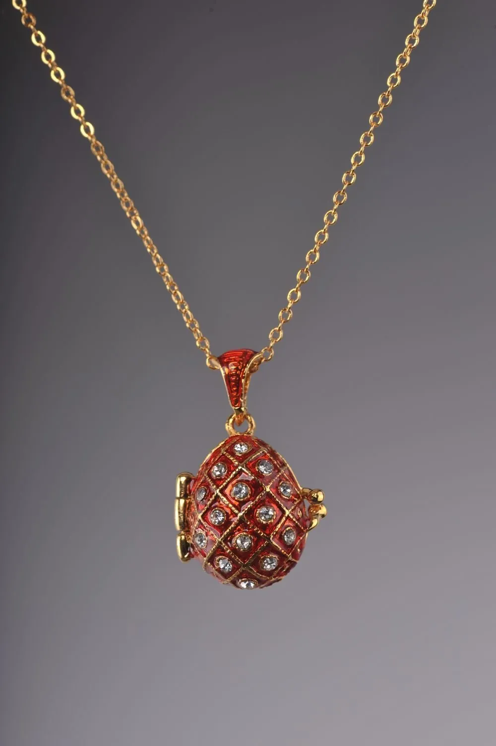 Red Egg Pendant with a Surprise Apple Inside