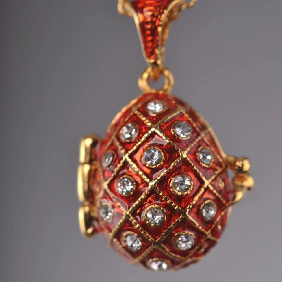 Red Egg Pendant with a Surprise Apple Inside