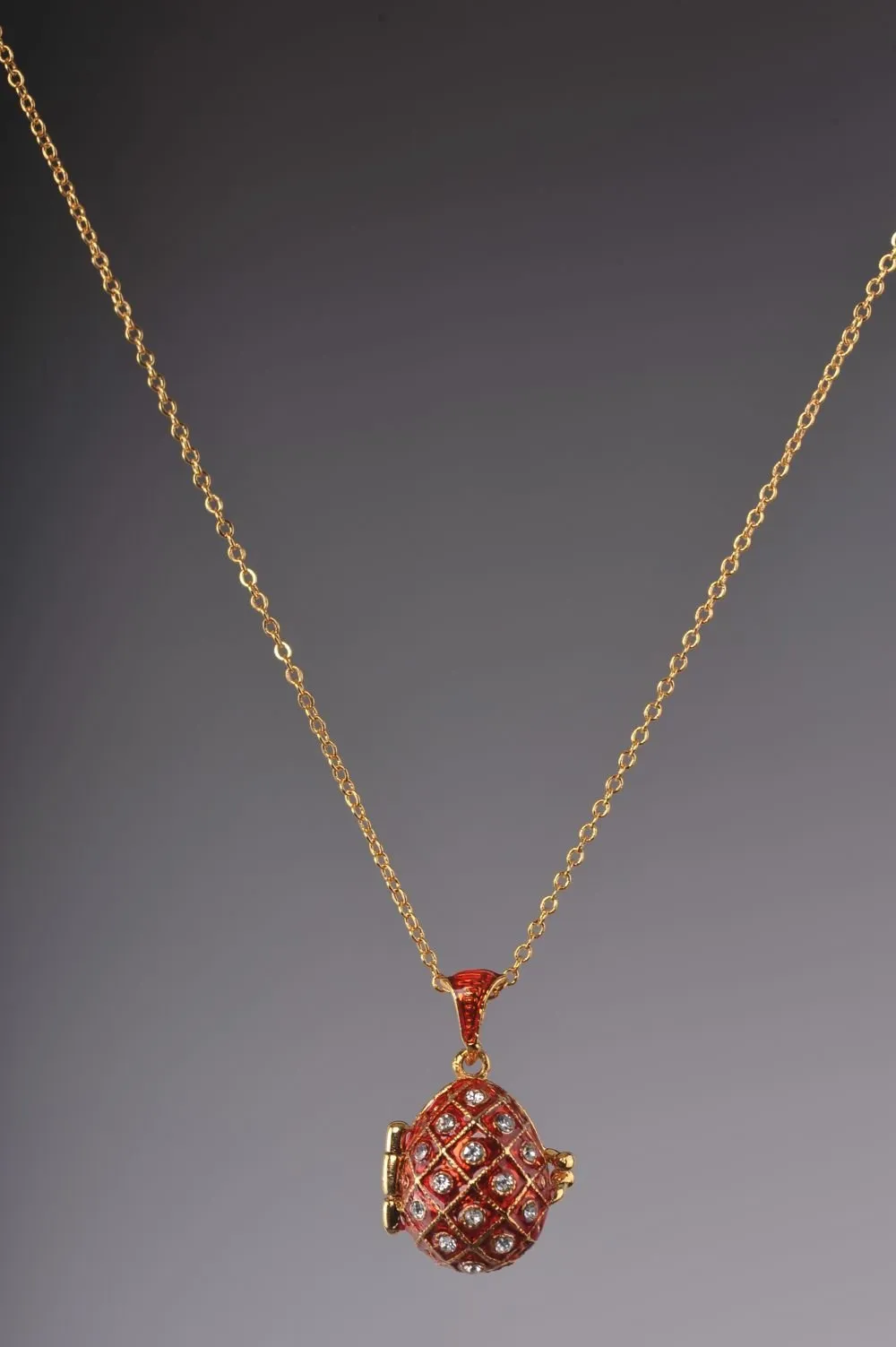 Red Egg Pendant with a Surprise Apple Inside