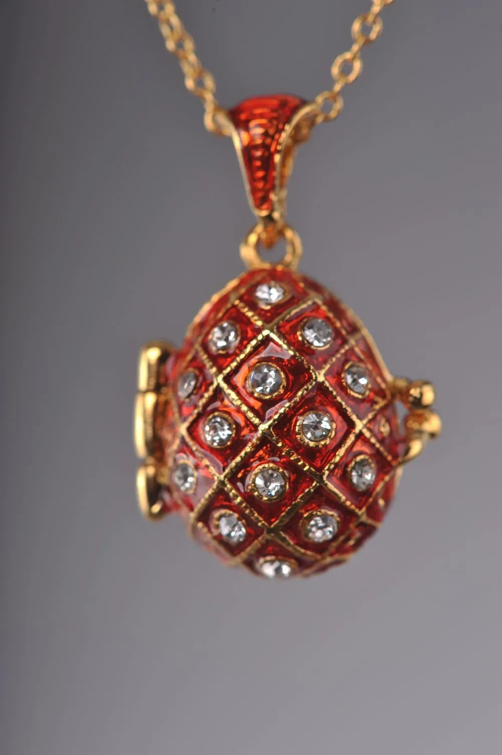 Red Egg Pendant with a Surprise Apple Inside