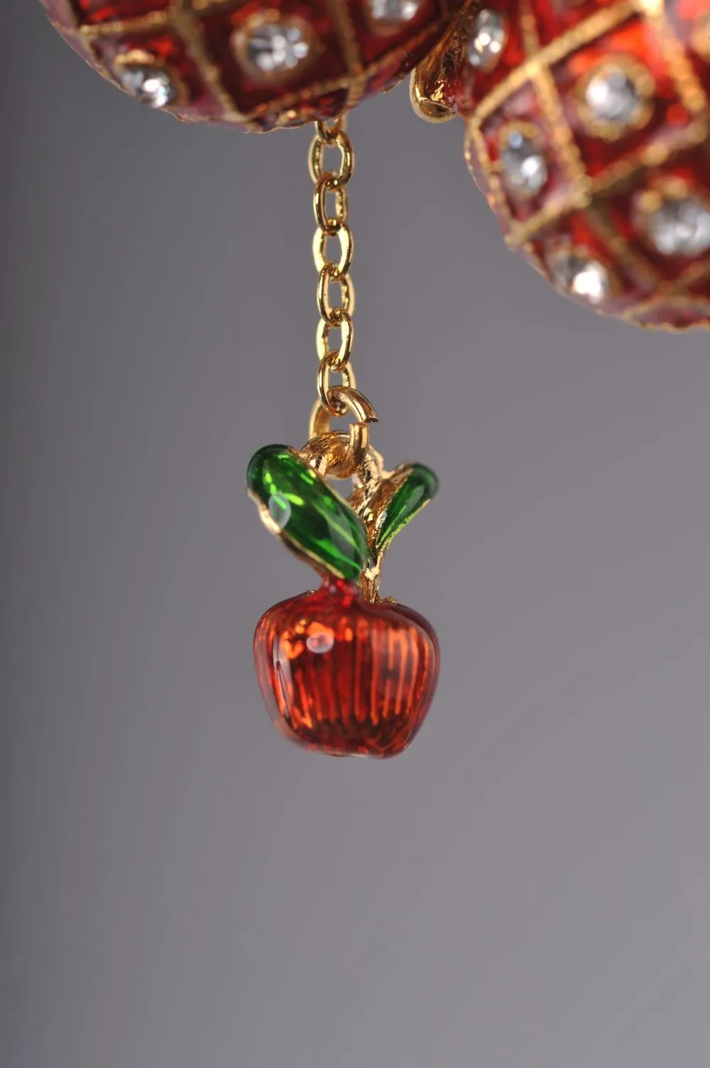 Red Egg Pendant with a Surprise Apple Inside