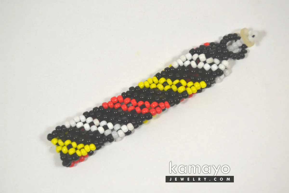 Red, Yellow, Black & White Beads Native Bracelet