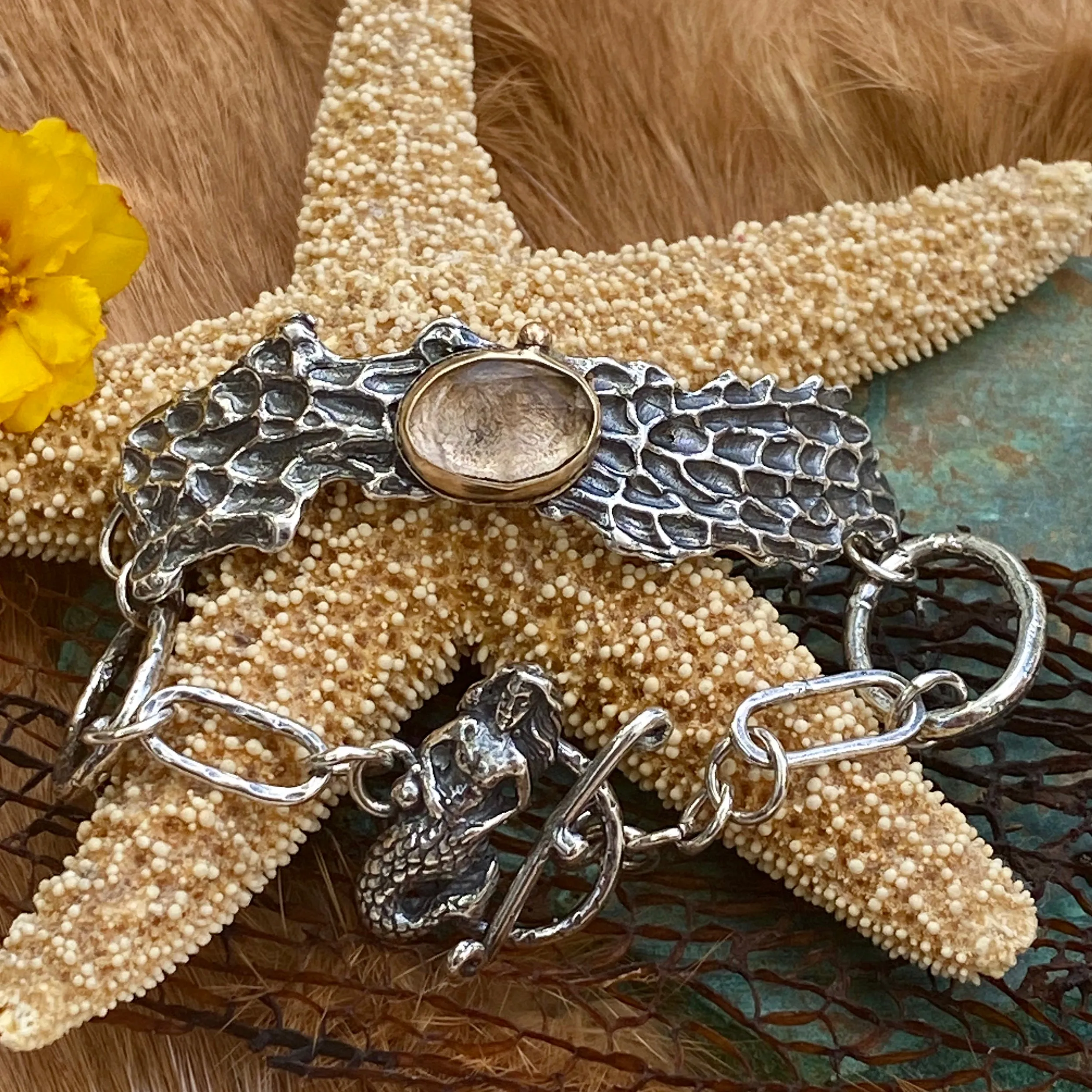 Reef Mermaid and Topez Sea Fan Coral Cuff