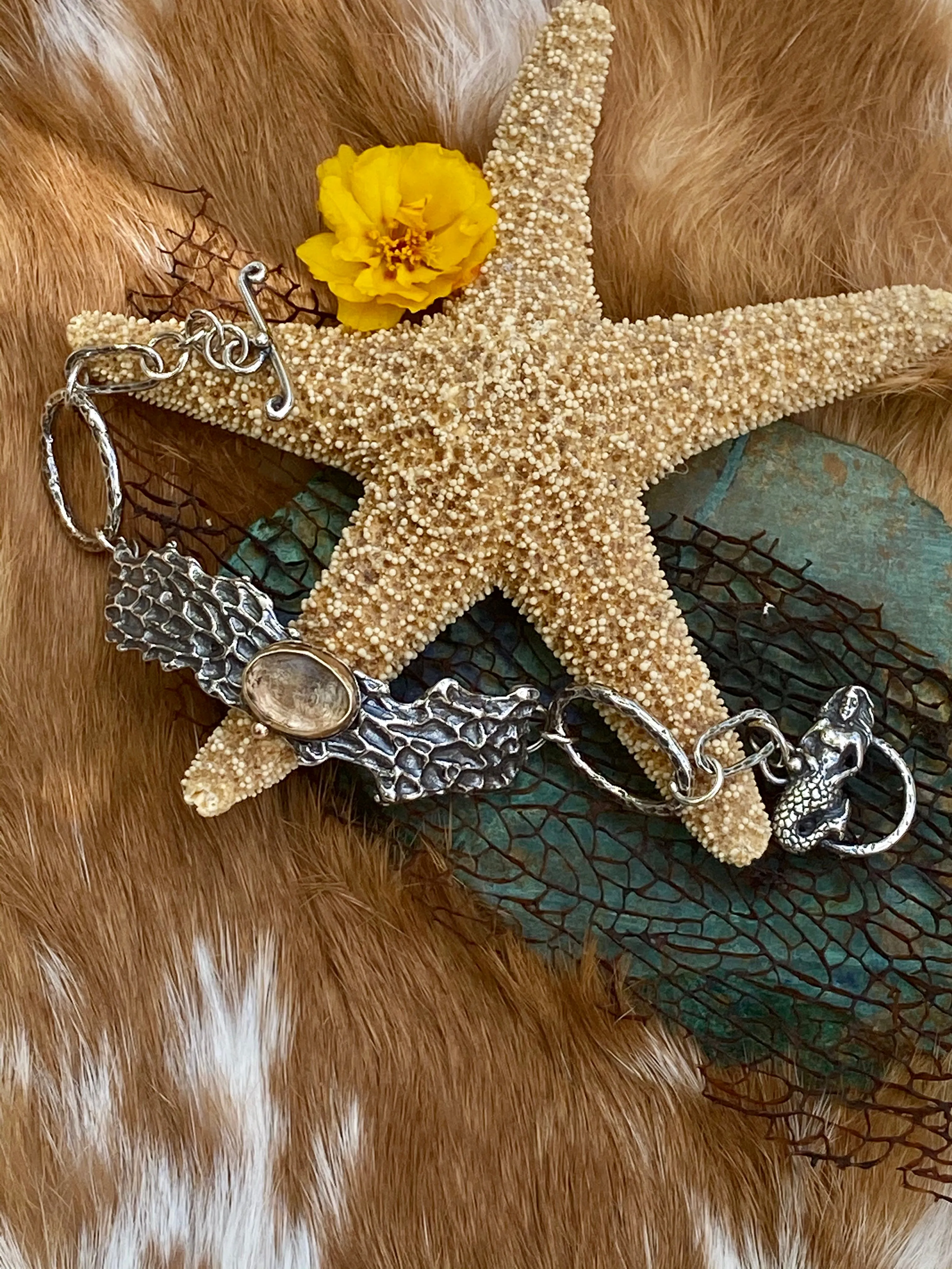 Reef Mermaid and Topez Sea Fan Coral Cuff