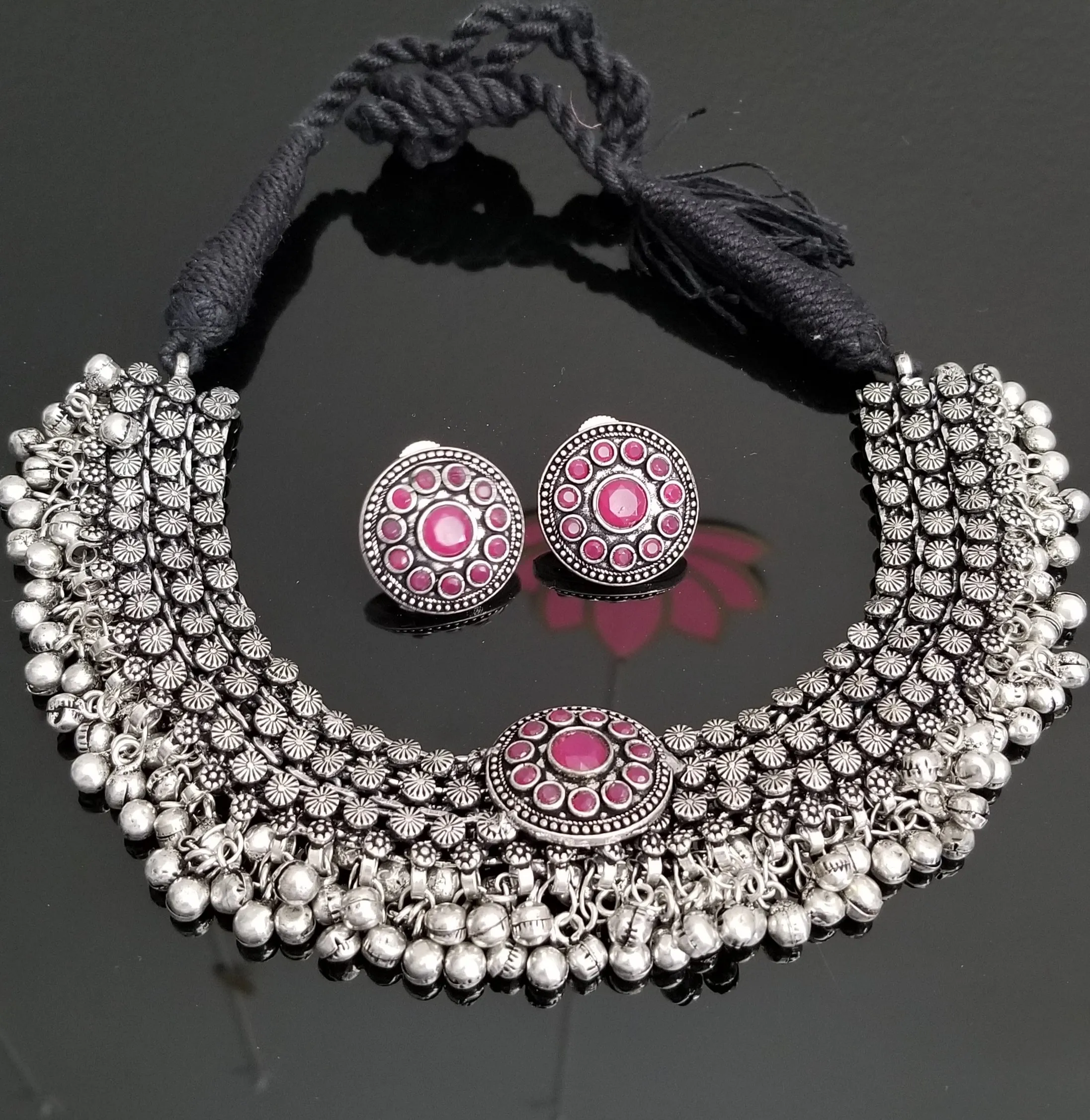 Reserved For Sivani Reddy Indo Western Trendy Necklace With Oxidised Plating JT11