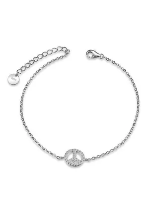 Ring and Twig 925 Sterling Silver Bracelet