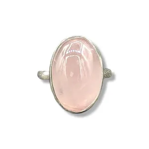 Ring Rose Quartz Sterling Silver Size 9