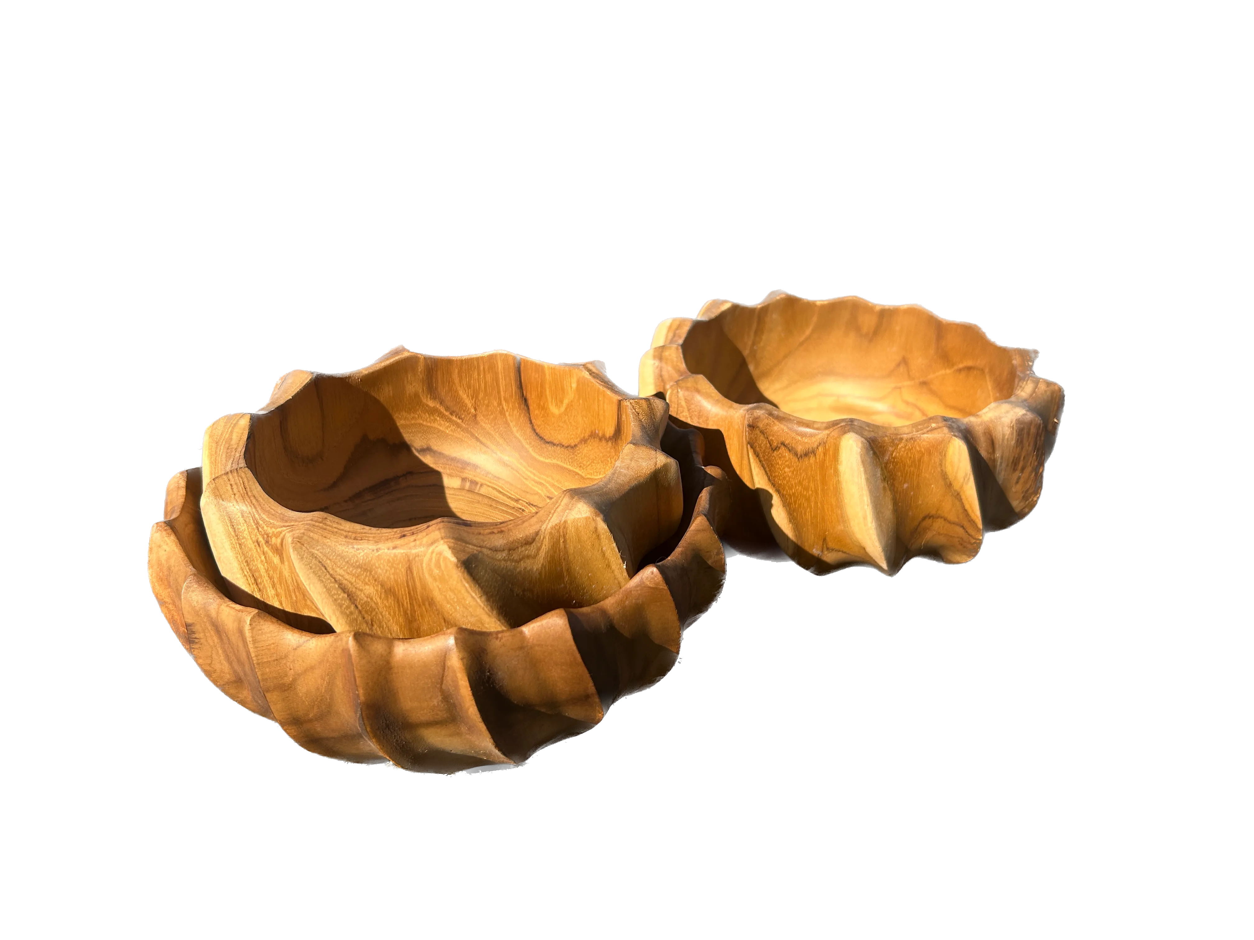 Ripple Teak Bowls