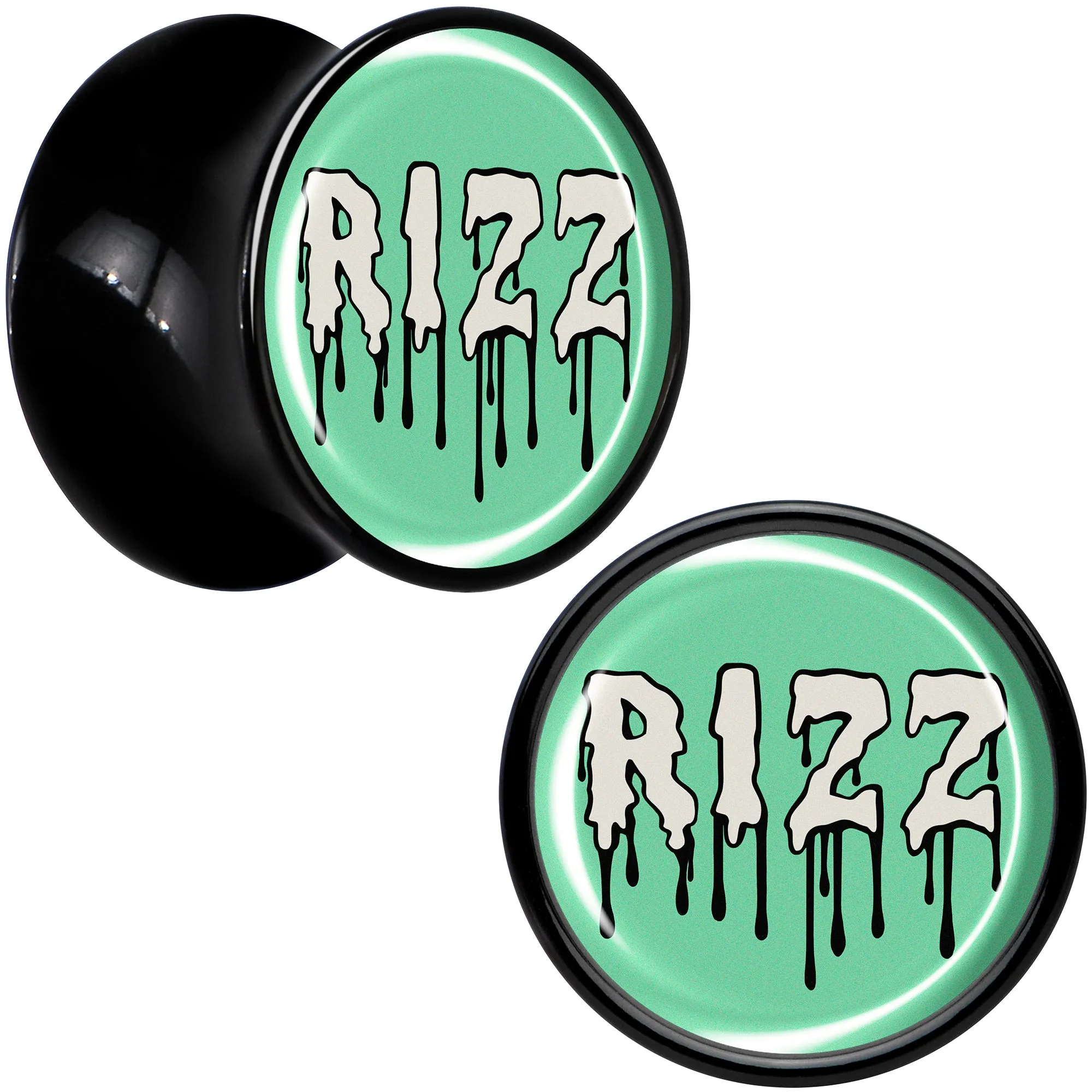 RIZZ Black Acrylic Saddle Plug Set