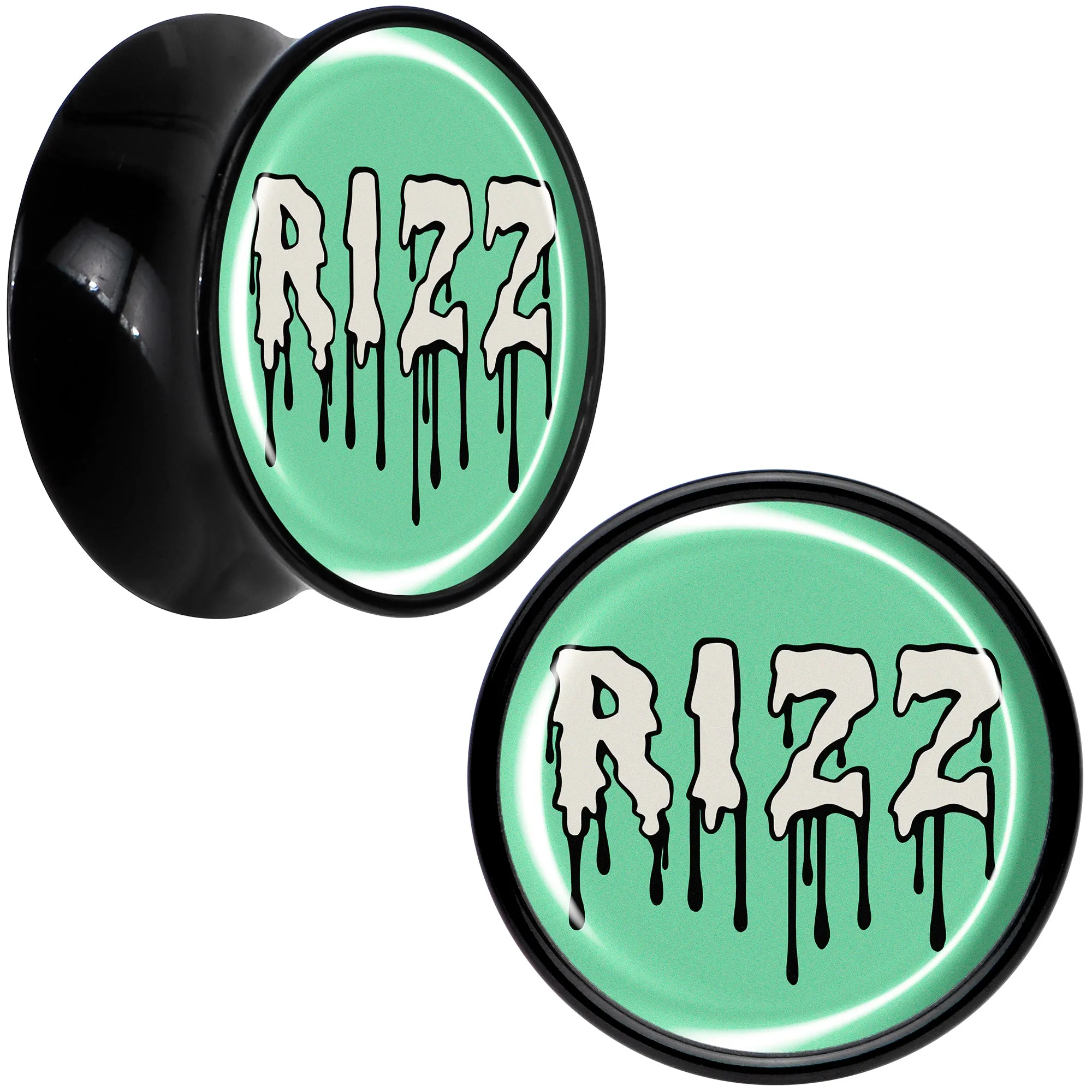 RIZZ Black Acrylic Saddle Plug Set