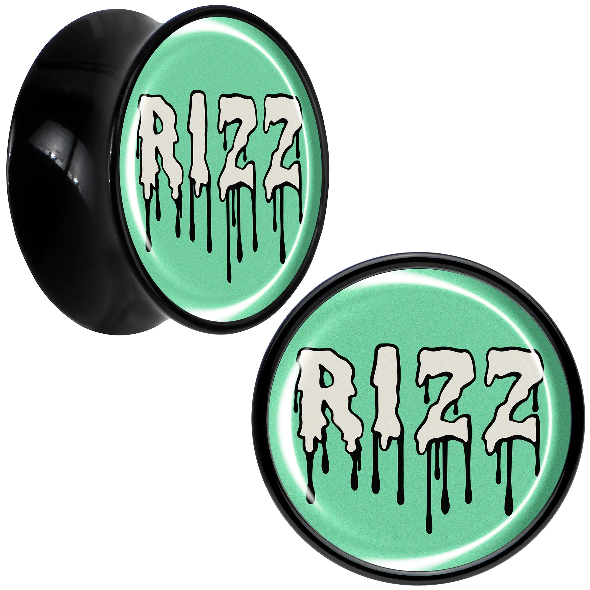 RIZZ Black Acrylic Saddle Plug Set