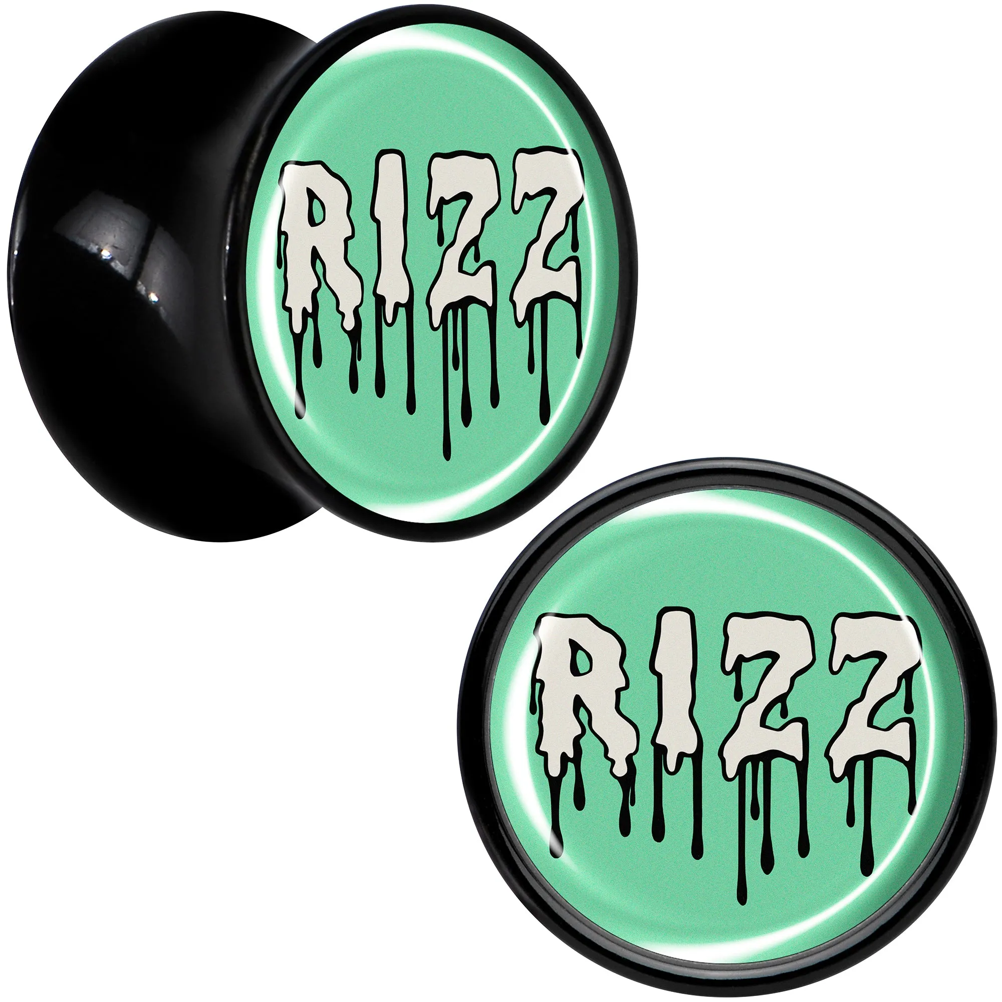 RIZZ Black Acrylic Saddle Plug Set