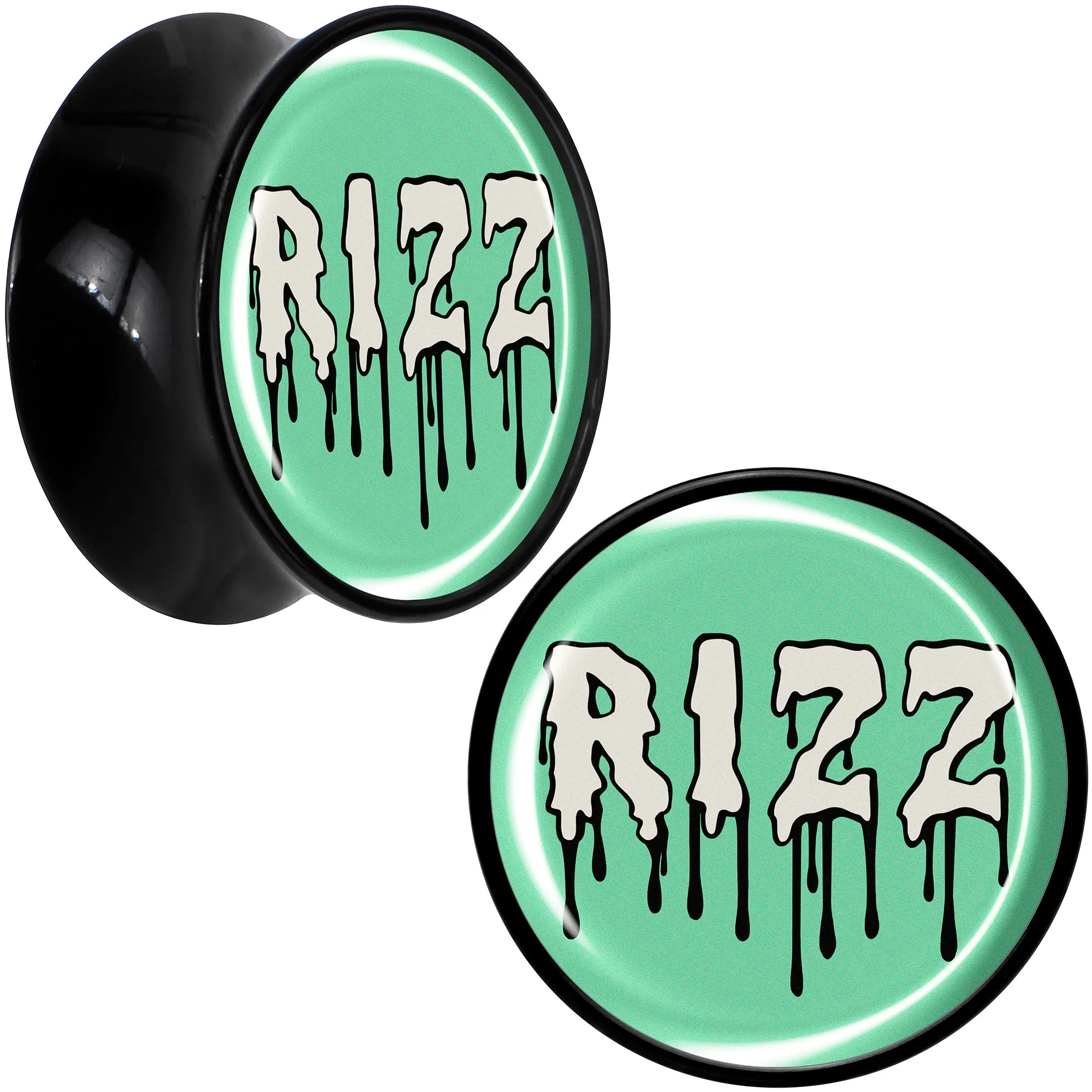 RIZZ Black Acrylic Saddle Plug Set