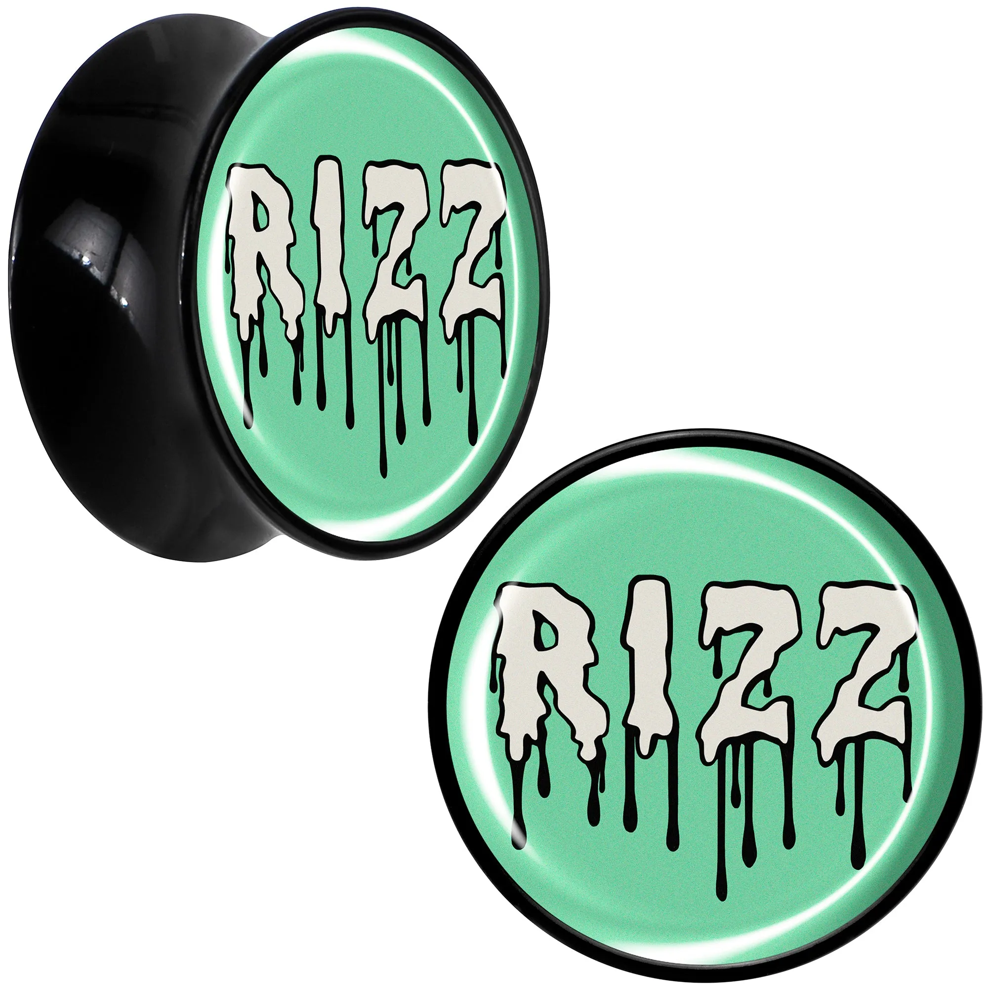 RIZZ Black Acrylic Saddle Plug Set