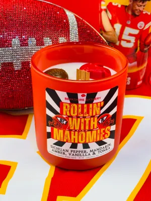 ROLLIN WITH MAHOMIES | Citrus   Spicy Wood - 16oz Wood Wick Candle