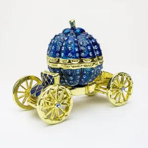 Royal Blue Faberge Pumpkin on Carriage