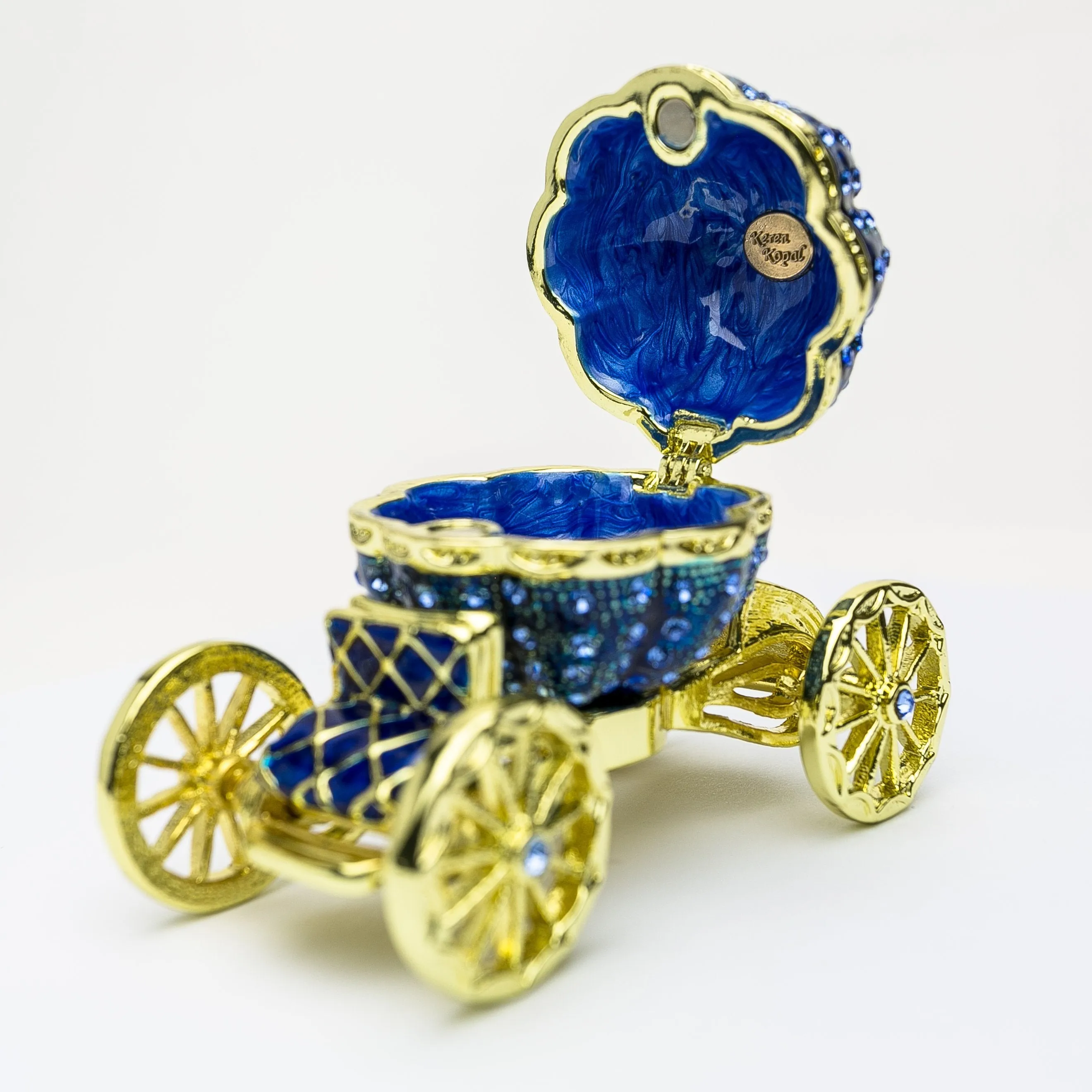 Royal Blue Faberge Pumpkin on Carriage