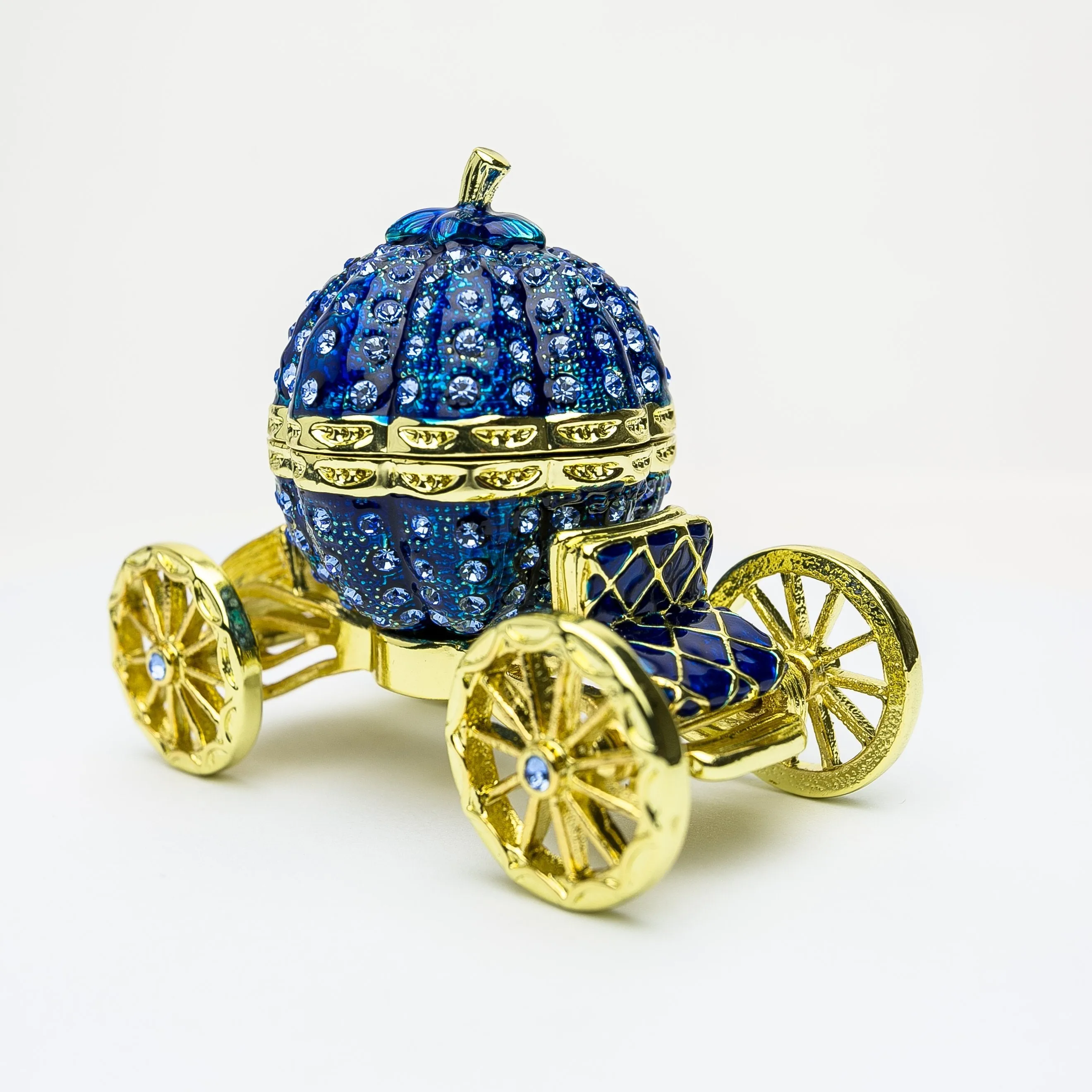 Royal Blue Faberge Pumpkin on Carriage