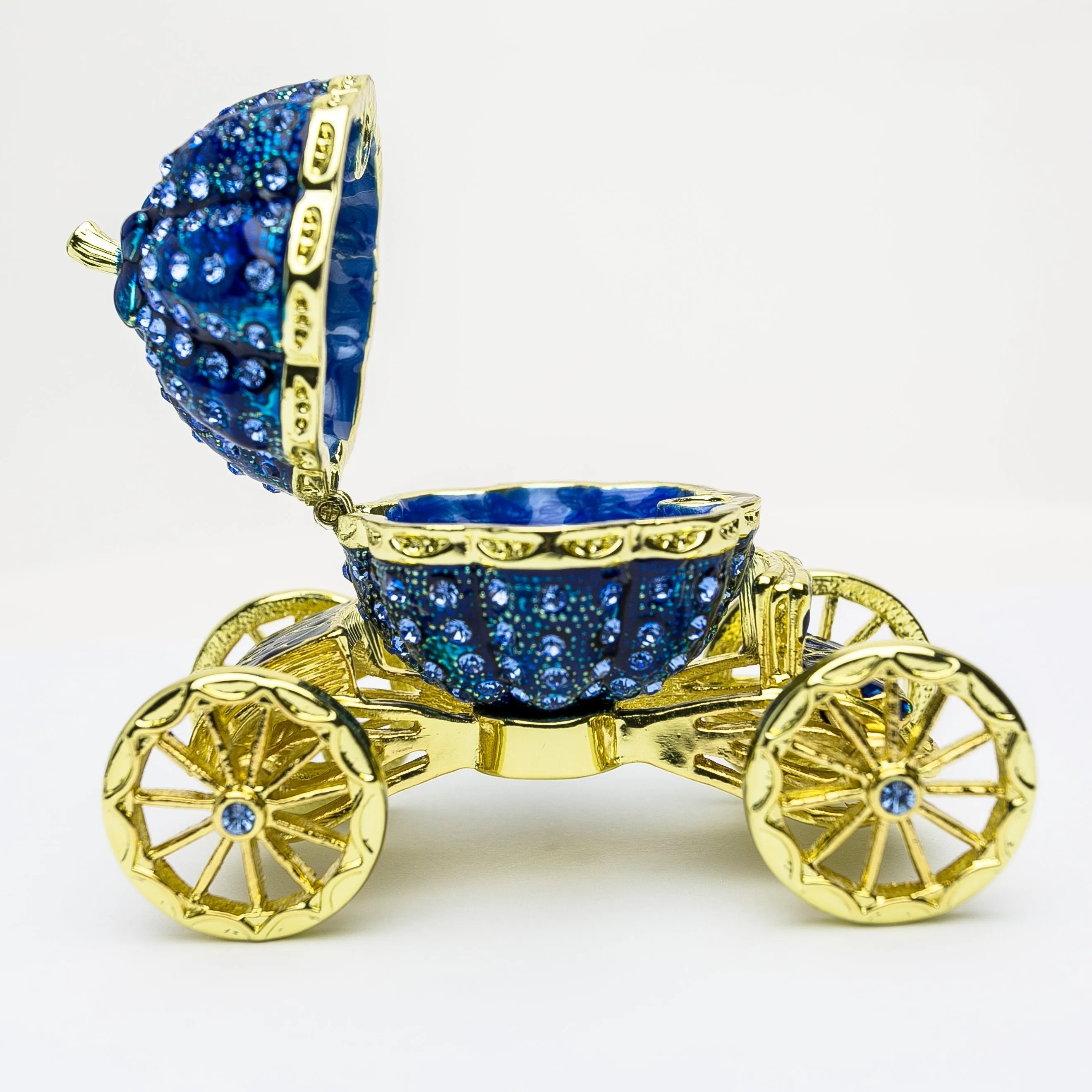 Royal Blue Faberge Pumpkin on Carriage