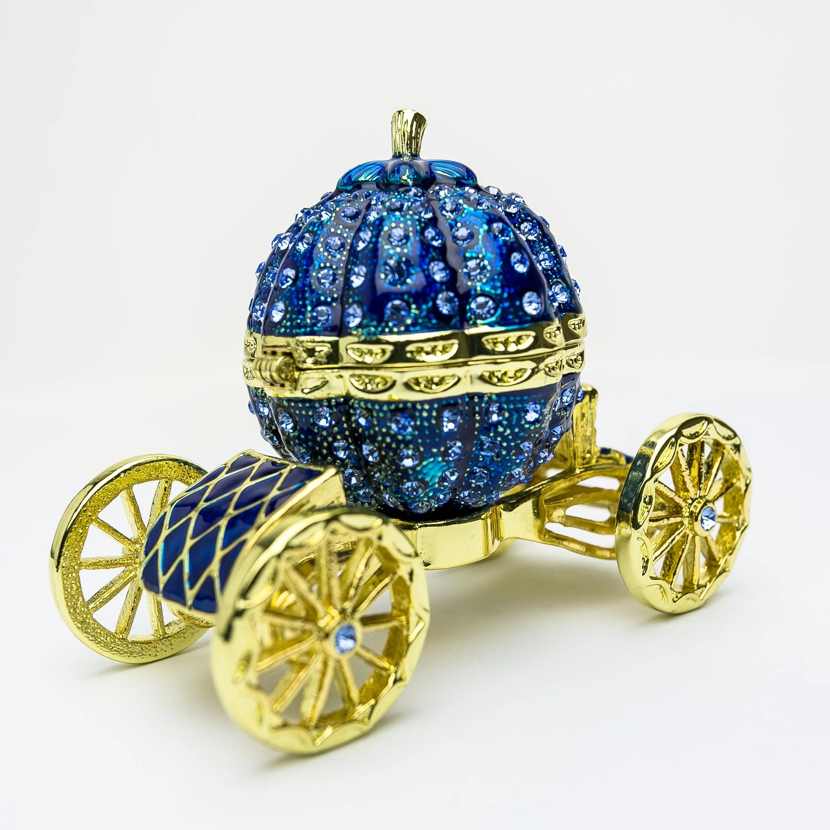 Royal Blue Faberge Pumpkin on Carriage