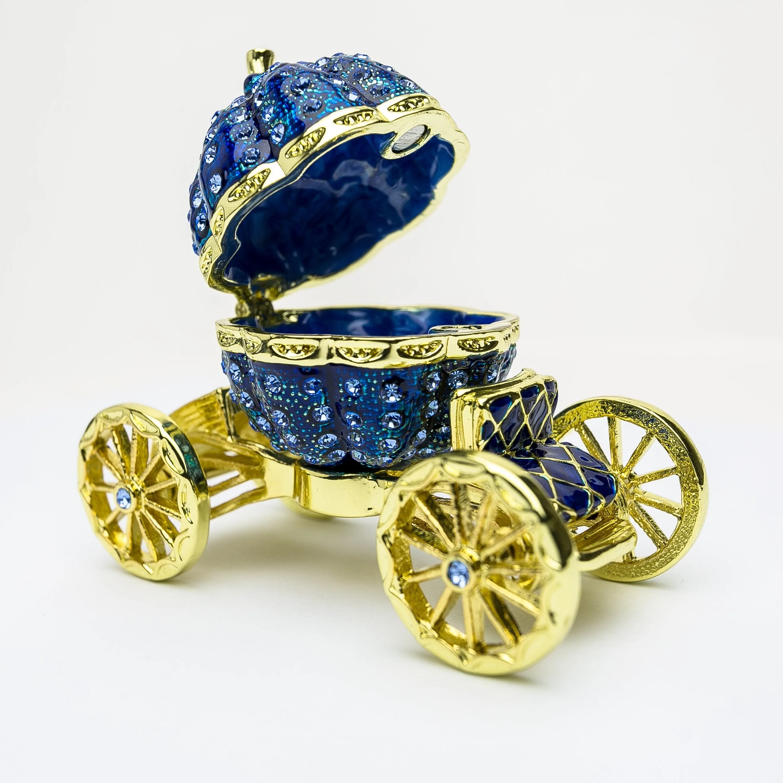 Royal Blue Faberge Pumpkin on Carriage