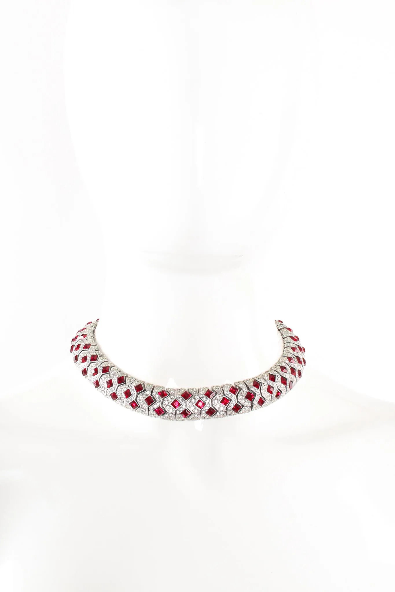 Ruby Cocktail Collar Bracelet & Earring Set