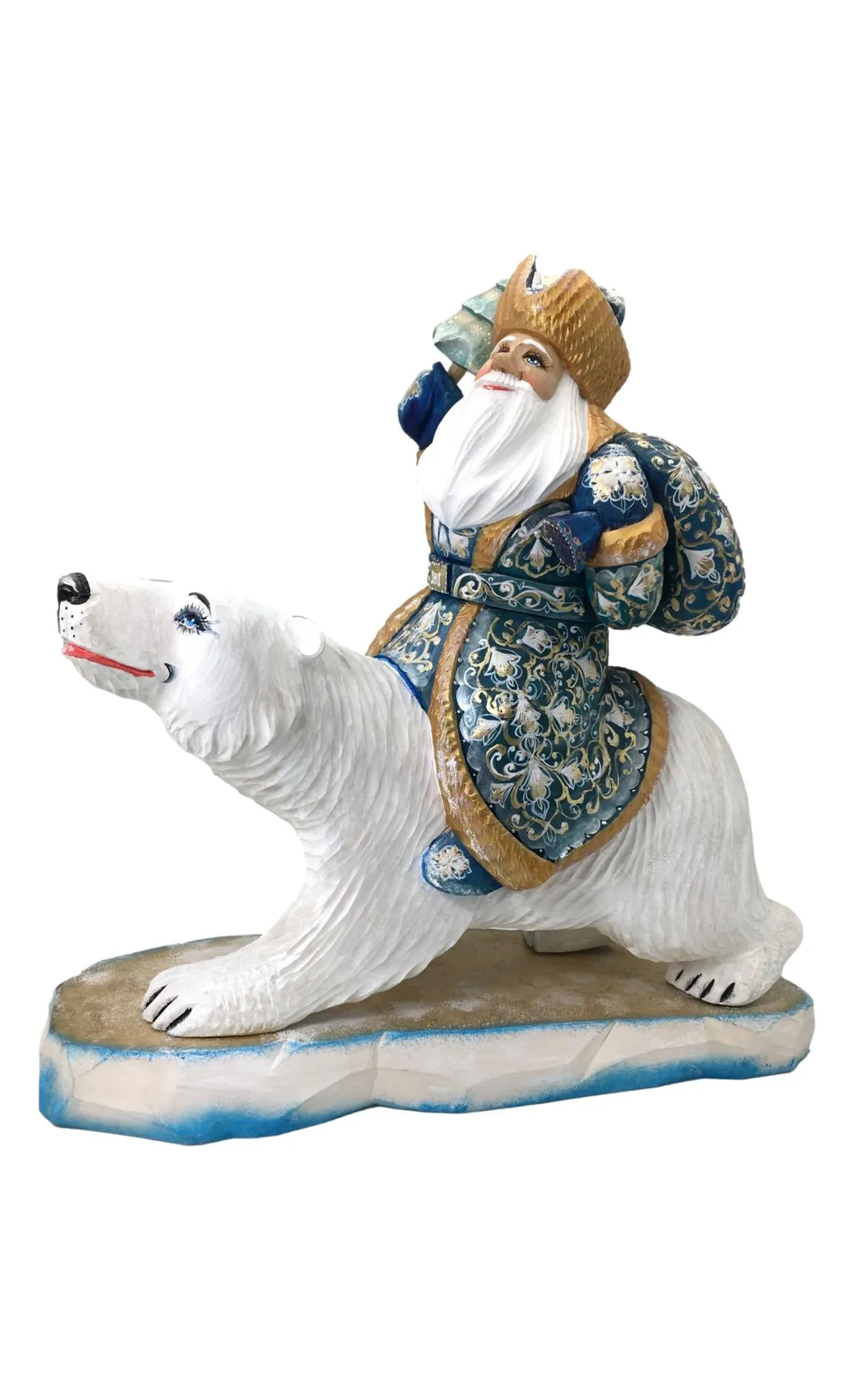 Russian Santa on Polar Bear, Large