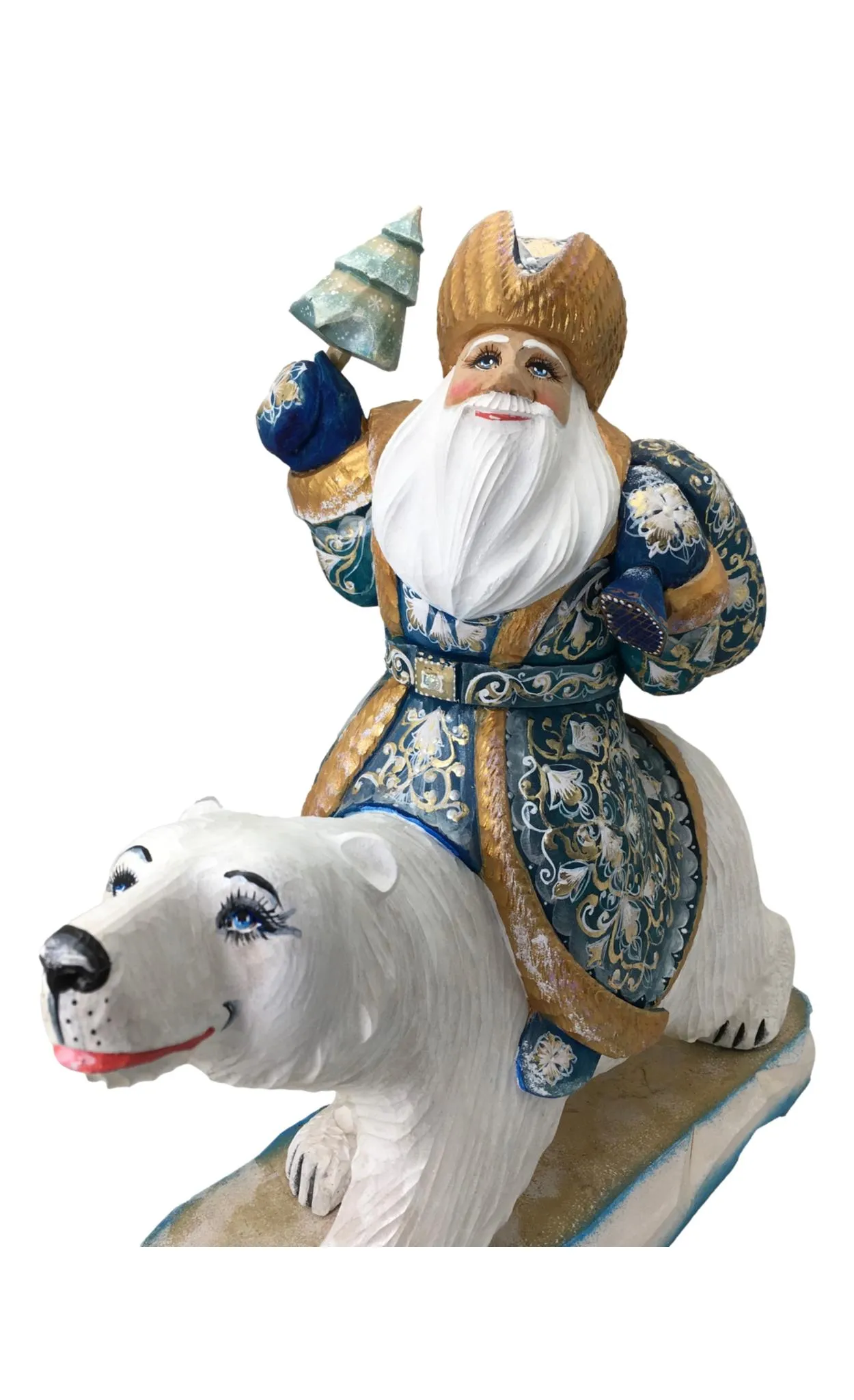 Russian Santa on Polar Bear, Large