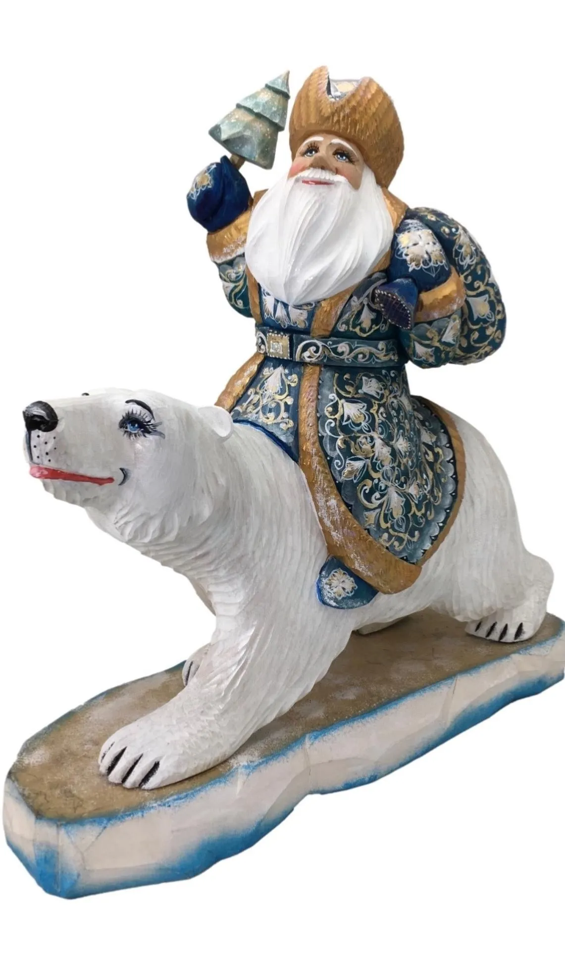 Russian Santa on Polar Bear, Large