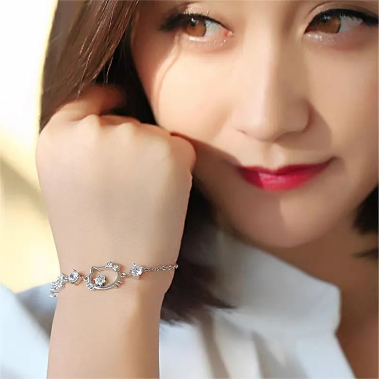 Sanrio CZ Inlaid Crystal Hello Kitty Bracelet