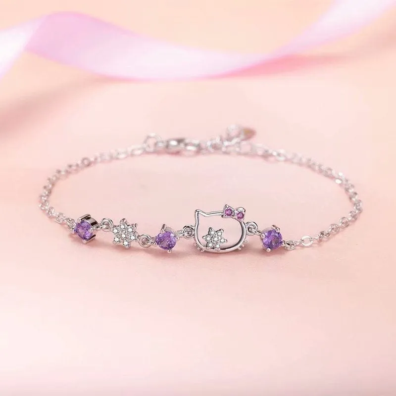 Sanrio CZ Inlaid Crystal Hello Kitty Bracelet