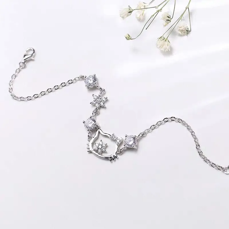 Sanrio CZ Inlaid Crystal Hello Kitty Bracelet