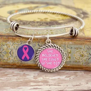 She Believed She Could So She Did Breast Cancer Charm Bracelet