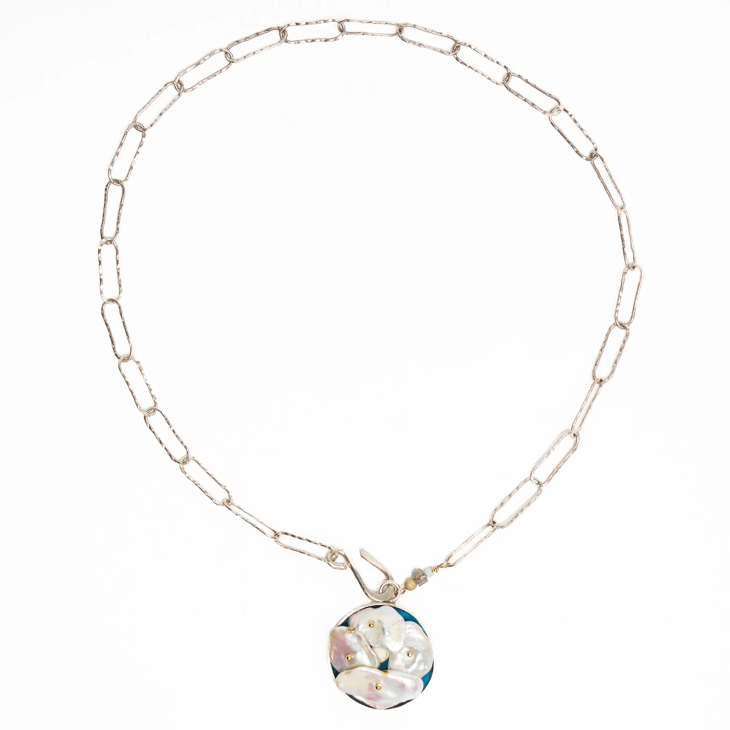 She's a Mermaid by Night Pearl and Gold Mosaic necklace