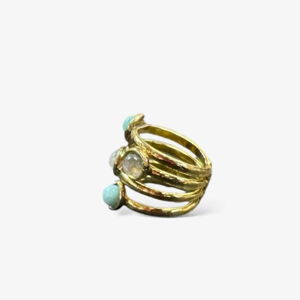 SIENNA RING - MOONSTONE & AMAZONITE