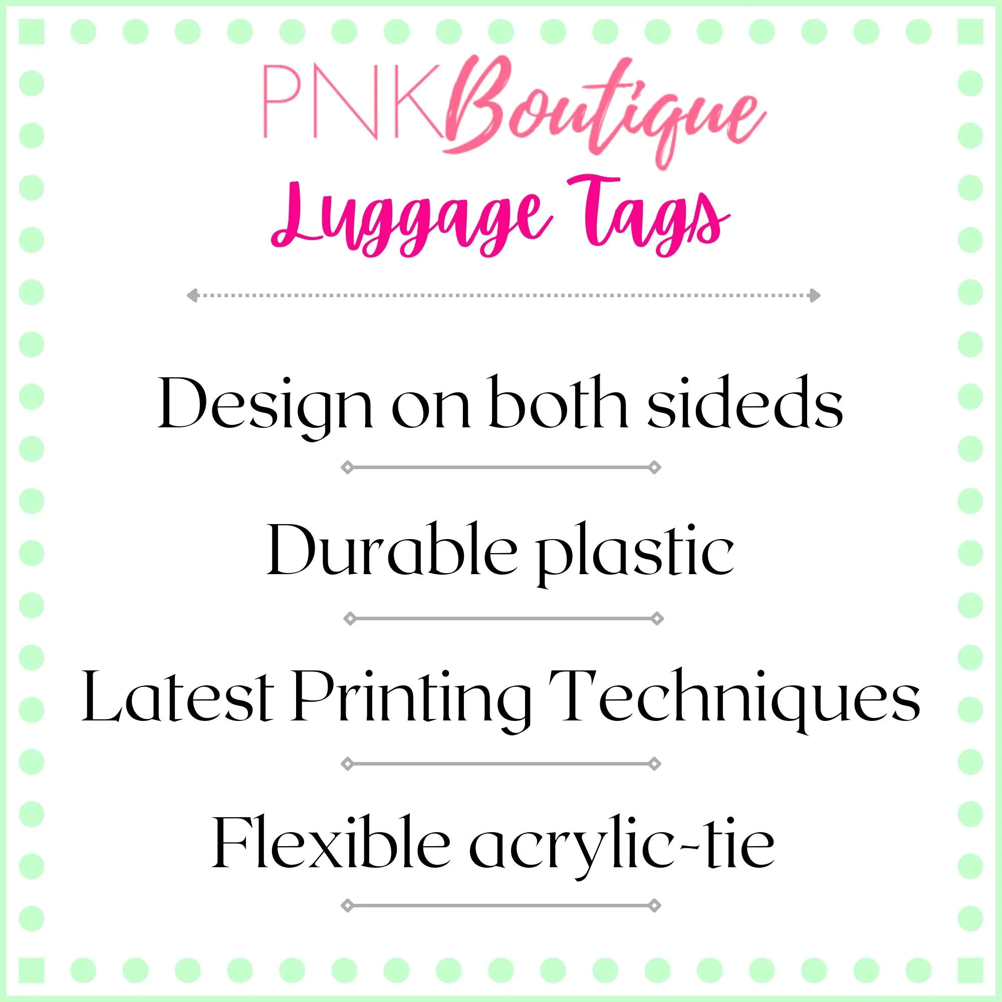 Signature 2 Pink and Green Luggage Tag