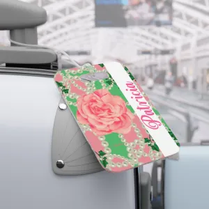 Signature 2 Pink and Green Luggage Tag
