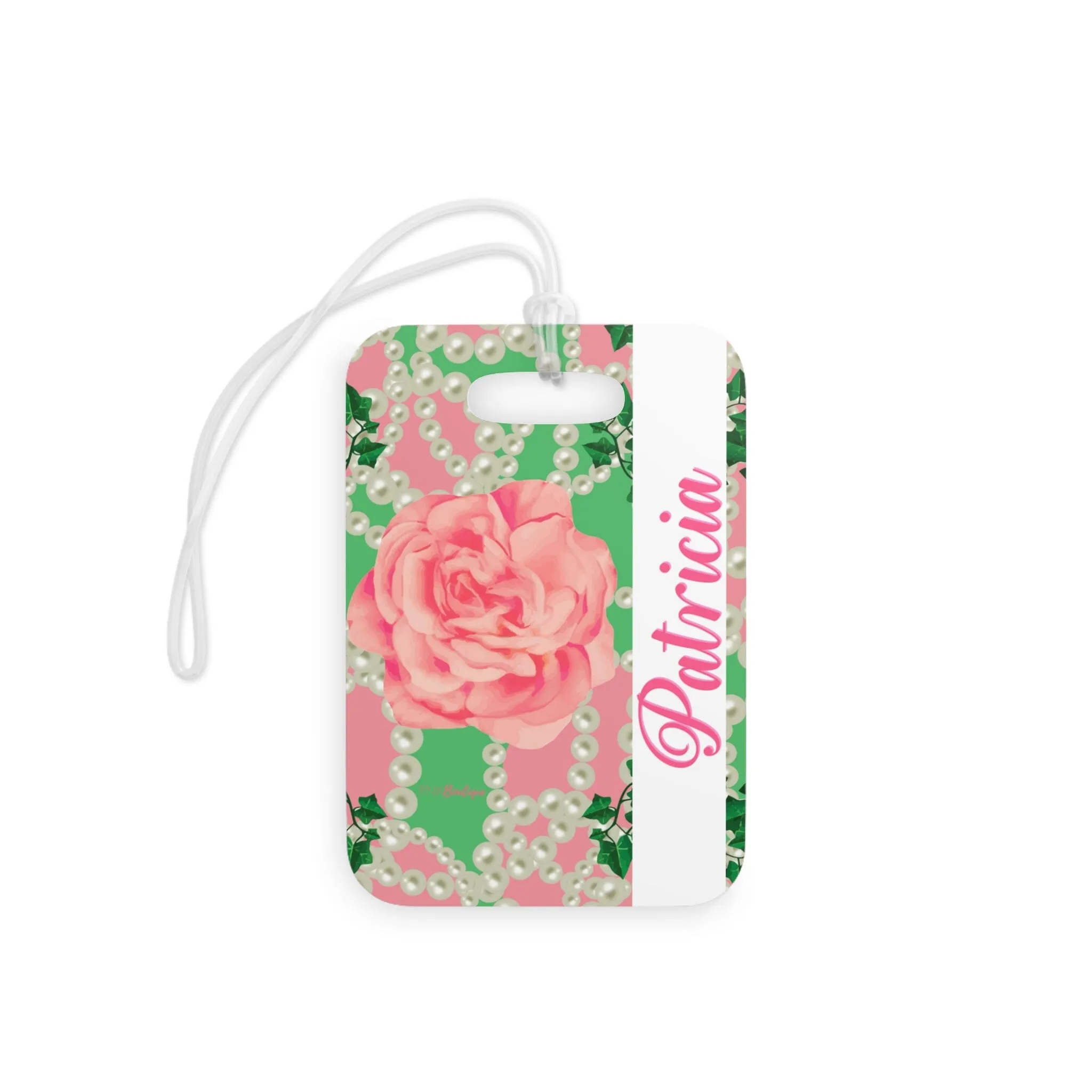 Signature 2 Pink and Green Luggage Tag