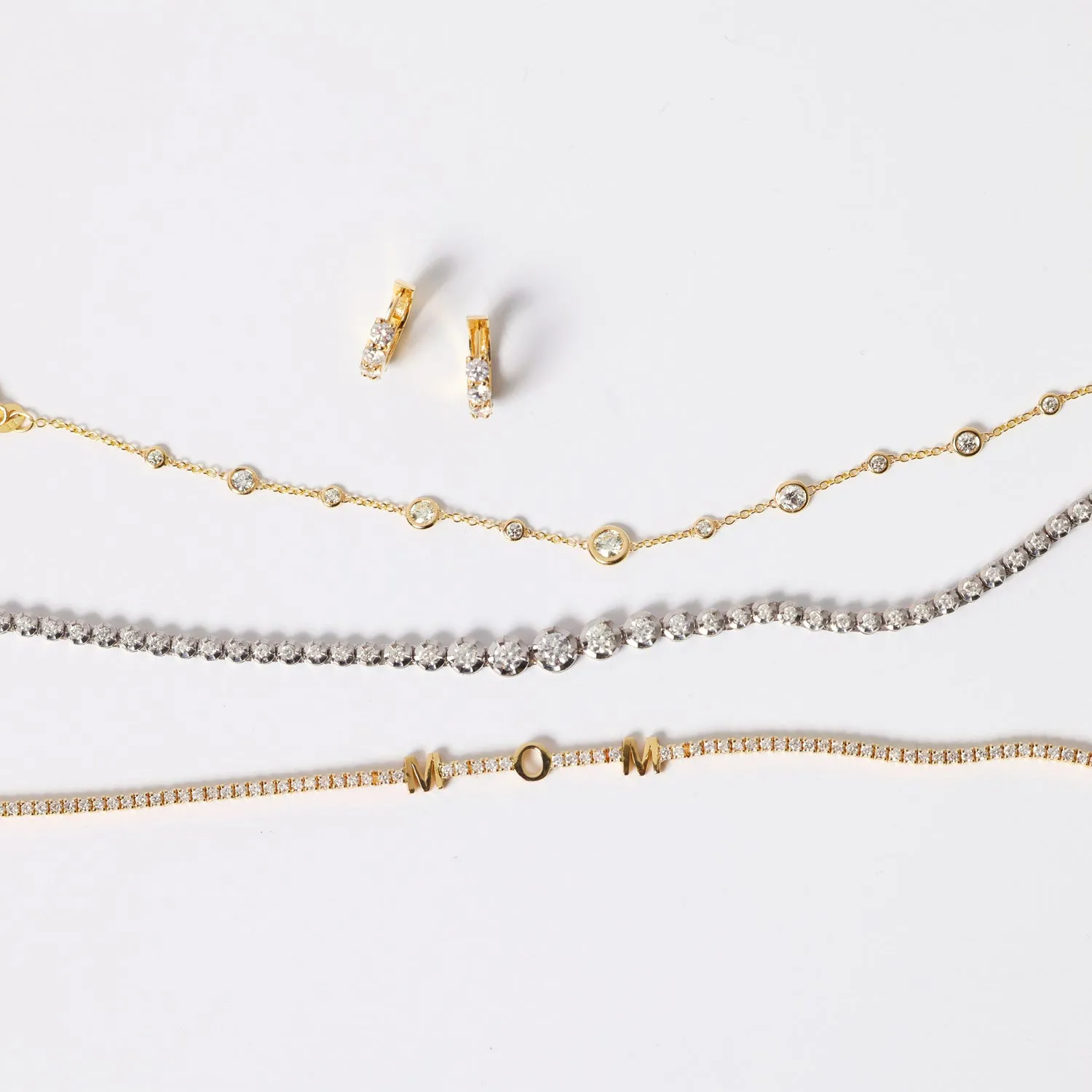 Signature Diamond Letter Tennis Bracelet