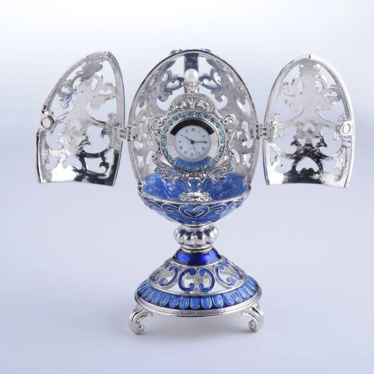 Silver & Blue Faberge Egg