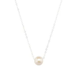 Silver Charlotte Necklace in Pearl